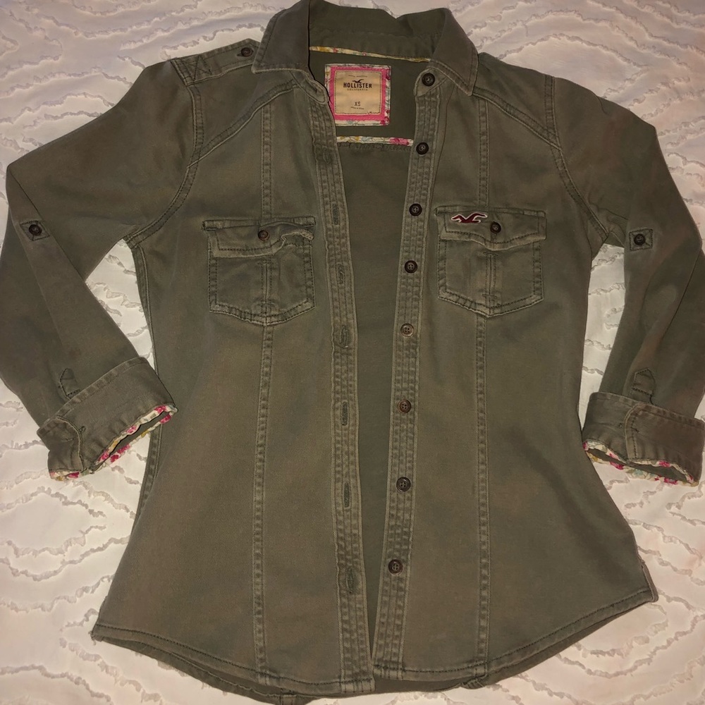 Hollister Stretch Button-Up Jacket